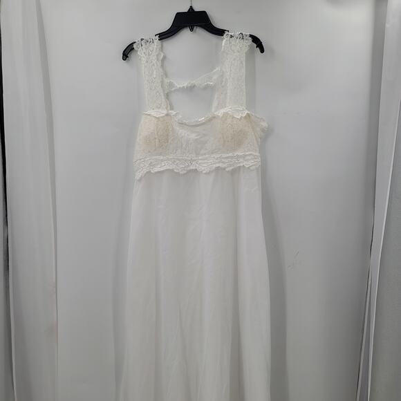 Vicky & Lucas Sleeveless Square Neck Backless Maxi Dress Lace Front White Large - Picture 8 of 8